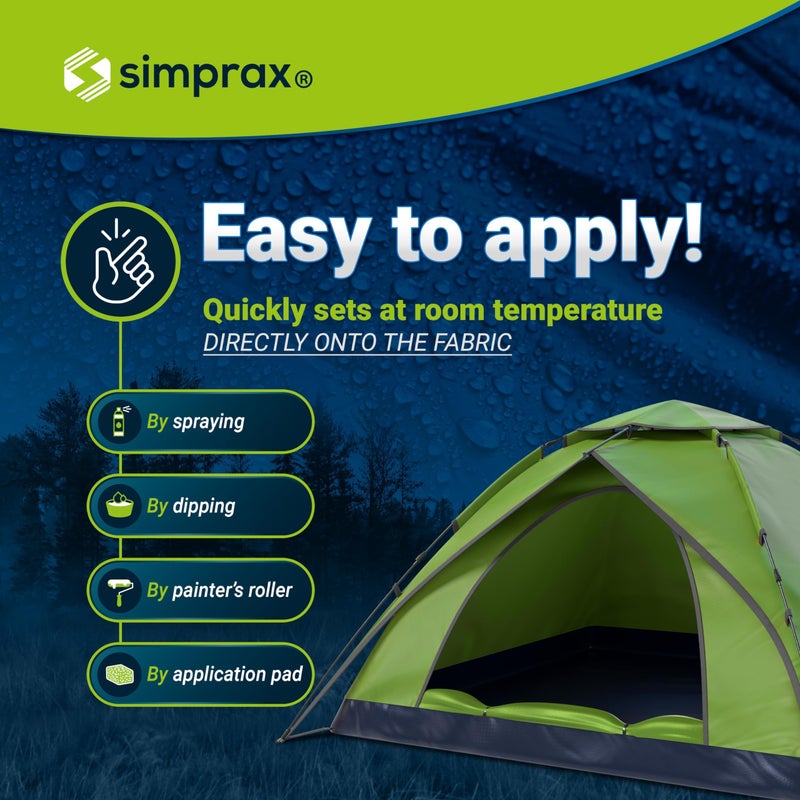 simpraxÂ® Tent Waterproofing Spray - Certified Eco-Friendly, UV-Stable & Biodegradable Waterproof Spray | Made in Germany | Waterproofing Spray Enhances Water-Repellency for Tent & Technical Textiles - Image 2